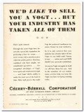 Cherry-Burrell Corp 1943 vintage ad ice cream sell Vogt industry taken