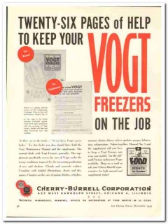 Cherry-Burrell Corp 1943 vintage ad ice cream Vogt freezer maintenance