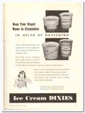 Dixie Cup Company 1943 vintage ad ice cream brand name Rationing Dixie Cup Company 1943 vintage ad ice cream brand name Rationing