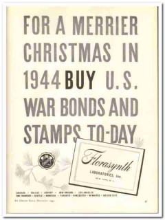 Florasynth Laboratories Inc 1943 vintage ad ice cream Christmas bonds Florasynth Laboratories Inc 1943 vintage ad ice cream Christmas bonds