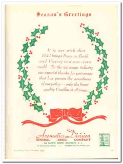 General Drug Company 1943 vintage ad ice cream Seasons Greetings General Drug Company 1943 vintage ad ice cream Seasons Greetings