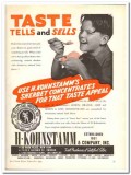 H Kohnstamm Company 1943 vintage ad ice cream taste tells sells H Kohnstamm Company 1943 vintage ad ice cream taste tells sells