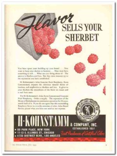 H Kohnstamm Company 1943 vintage ad ice cream flavor sells sherbet H Kohnstamm Company 1943 vintage ad ice cream flavor sells sherbet
