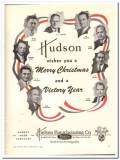 Hudson Mfg Company 1943 vintage ad ice cream Merry Christmas victory