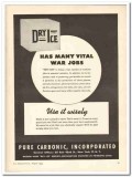 Pure Carbonic Inc 1943 vintage ad ice cream vital war jobs