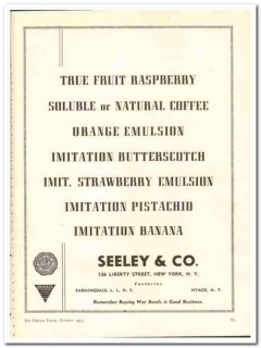 Seeley Company 1943 vintage ad ice cream true fruit raspberry coffee Seeley Company 1943 vintage ad ice cream true fruit raspberry coffee
