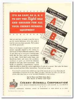 Cherry-Burrell Corp 1944 vintage ad ice cream equipment oils greases