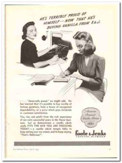 Foote Jenks Inc 1944 vintage ad ice cream vanilla buying