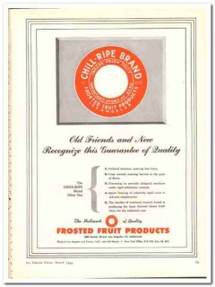 Frosted Fruit Products Company 1944 vintage ad ice cream Chill-Ripe Frosted Fruit Products Company 1944 vintage ad ice cream Chill-Ripe