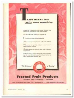 Frosted Fruit Products Company 1944 vintage ad ice cream Trade Marks Frosted Fruit Products Company 1944 vintage ad ice cream Trade Marks