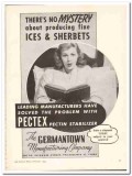 Germantown Mfg Company 1944 vintage ad ice cream Pectex mystery