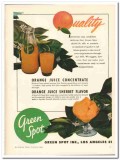 Green Spot Inc 1944 vintage ad ice cream orange sherbet flavor quality