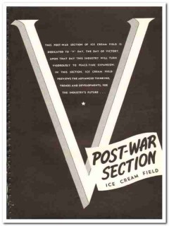 Ice Cream Field 1944 vintage ad ice cream V-Day Post War victory