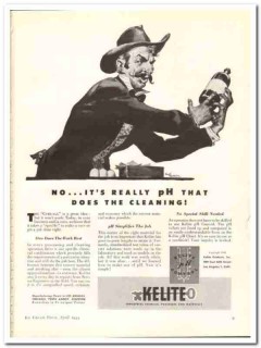 Kelite Products Inc 1944 vintage ad ice cream pH processing cleaning
