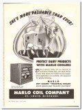 Marlo Coil Company 1944 vintage ad ice cream dairy coolers valuable