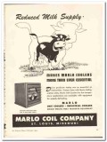 Marlo Coil Company 1944 vintage ad ice cream coolers milk supply