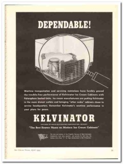 Nash-Kelvinator Corp 1944 vintage ad ice cream dependable wartime Nash-Kelvinator Corp 1944 vintage ad ice cream dependable wartime