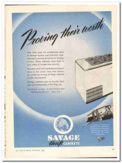 Savage Arms Corp 1944 vintage ad ice cream thrift cabinets worth Savage Arms Corp 1944 vintage ad ice cream thrift cabinets worth