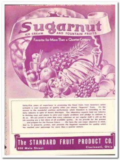 Standard Fruit Product Company 1944 vintage ad ice cream Sugarnut Standard Fruit Product Company 1944 vintage ad ice cream Sugarnut