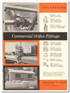 Commercial Iron Works Inc 1959 vintage oil gas catalog orifice fitting