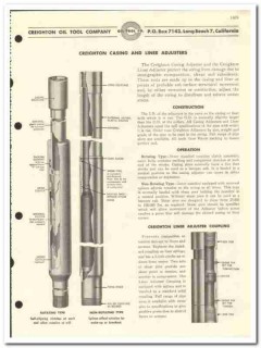 Creighton Oil Tool Company 1959 vintage oil gas catalog casing liner
