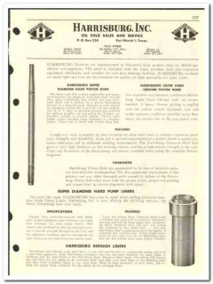 Harrisburg Inc 1959 vintage oil gas catalog oilfield piston rods Harrisburg Inc 1959 vintage oil gas catalog oilfield piston rods