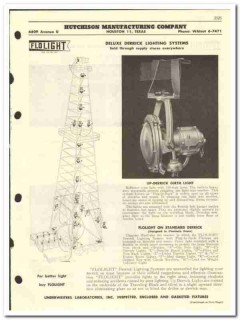 Hutchison Mfg Company 1959 vintage oil gas catalog derrick lighting