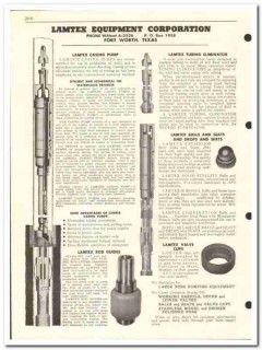 Lamtex Equipment Corp 1959 vintage oil catalog oilfield casing pump Lamtex Equipment Corp 1959 vintage oil catalog oilfield casing pump
