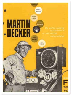Martin-Decker Corp 1959 vintage oil gas catalog well instrumentation Martin-Decker Corp 1959 vintage oil gas catalog well instrumentation