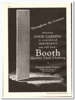 Benjamin Booth Company 1938 vintage textile ad card clothing quality Benjamin Booth Company 1938 vintage textile ad card clothing quality