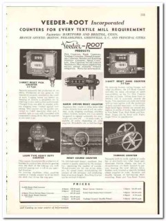 Veeder-Root Inc 1938 vintage textile ad mill counters
