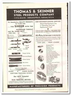 Thomas Skinner Steel Products Company 1938 vintage textile ad sinker