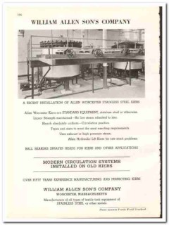 William Allen Sons Company 1938 vintage textile ad Worcester Kiers