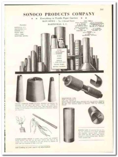 Sonoco Products Company 1938 vintage textile ad cones tubes carriers Sonoco Products Company 1938 vintage textile ad cones tubes carriers