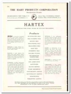 Hart Products Corp 1938 vintage textile ad chemicals processing Hartex Hart Products Corp 1938 vintage textile ad chemicals processing Hartex
