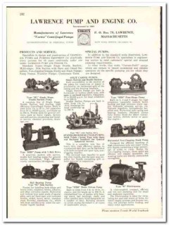 Lawrence Pump Engine Company 1938 vintage industrial ad Vortex suction