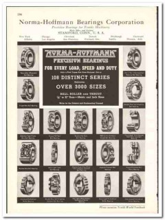 Norma-Hoffmann Bearings Corp 1938 vintage industrial ad Precision