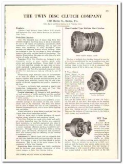 Twin Disc Clutch Company 1938 vintage industrial ad textile