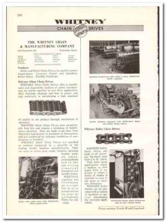 Whitney Chain Mfg Company 1938 vintage industrial ad textile drives