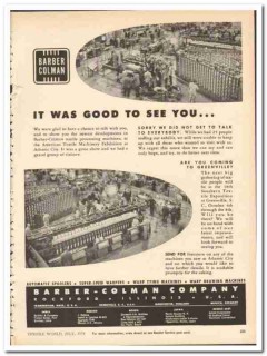 Barber-Colman Company 1954 vintage textile ad machinery exhibition