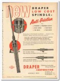 Draper Corp 1954 vintage textile ad spindle top drive anti-friction