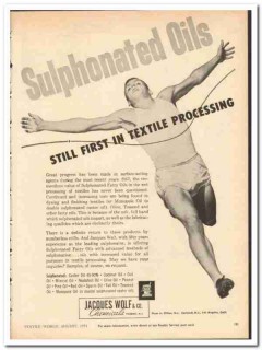 Jacques Wolf Company 1954 vintage textile ad Sulphonated Oils chemical Jacques Wolf Company 1954 vintage textile ad Sulphonated Oils chemical