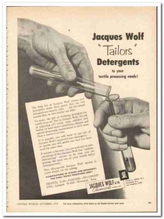Jacques Wolf Company 1954 vintage textile ad detergents processing Jacques Wolf Company 1954 vintage textile ad detergents processing