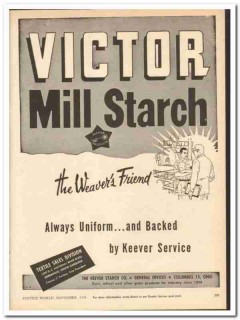 Keever Starch Company 1954 vintage textile ad Victor mill weavers 2 Keever Starch Company 1954 vintage textile ad Victor mill weavers 2