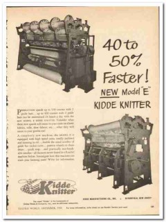 Kidde Mfg Company 1954 vintage textile ad knitter model E faster Kidde Mfg Company 1954 vintage textile ad knitter model E faster