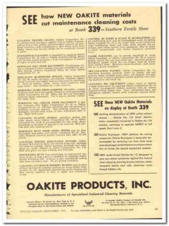 Oakite Products Inc 1954 vintage textile ad cleaning materials Oakite Products Inc 1954 vintage textile ad cleaning materials
