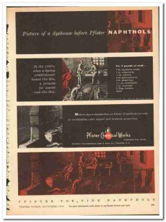 Pfister Chemical Works Inc 1954 vintage textile ad dyers Naphthols Pfister Chemical Works Inc 1954 vintage textile ad dyers Naphthols
