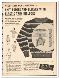Supreme Knitting Machine Company 1954 vintage textile ad bodies sleeve Supreme Knitting Machine Company 1954 vintage textile ad bodies sleeve