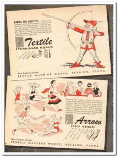 Textile Machine Works 1954 vintage magazine ad spring-beard needles