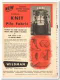 Wildman Mfg Company 1954 vintage textile ad knitting machine pile Wildman Mfg Company 1954 vintage textile ad knitting machine pile